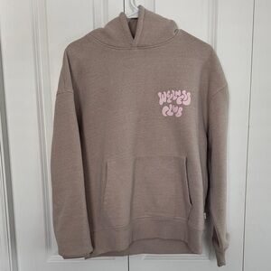 Cotton On Body Taupe Hoodie with Pink Design